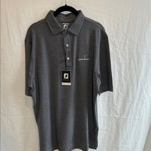 FootJoy Men's Charcoal Striped Polo Size Large Desert Springs